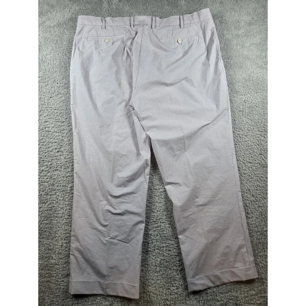 Polo Ralph Lauren Pants 40/32 Purple Seersucker Stripe Mens Classic Fit Cuffed